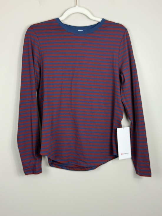lululemon athletica Tops - Lululemon Love Long Sleeve Womens 6 Red Blue Stripe Cotton LW3JG3S NWT Nautical
